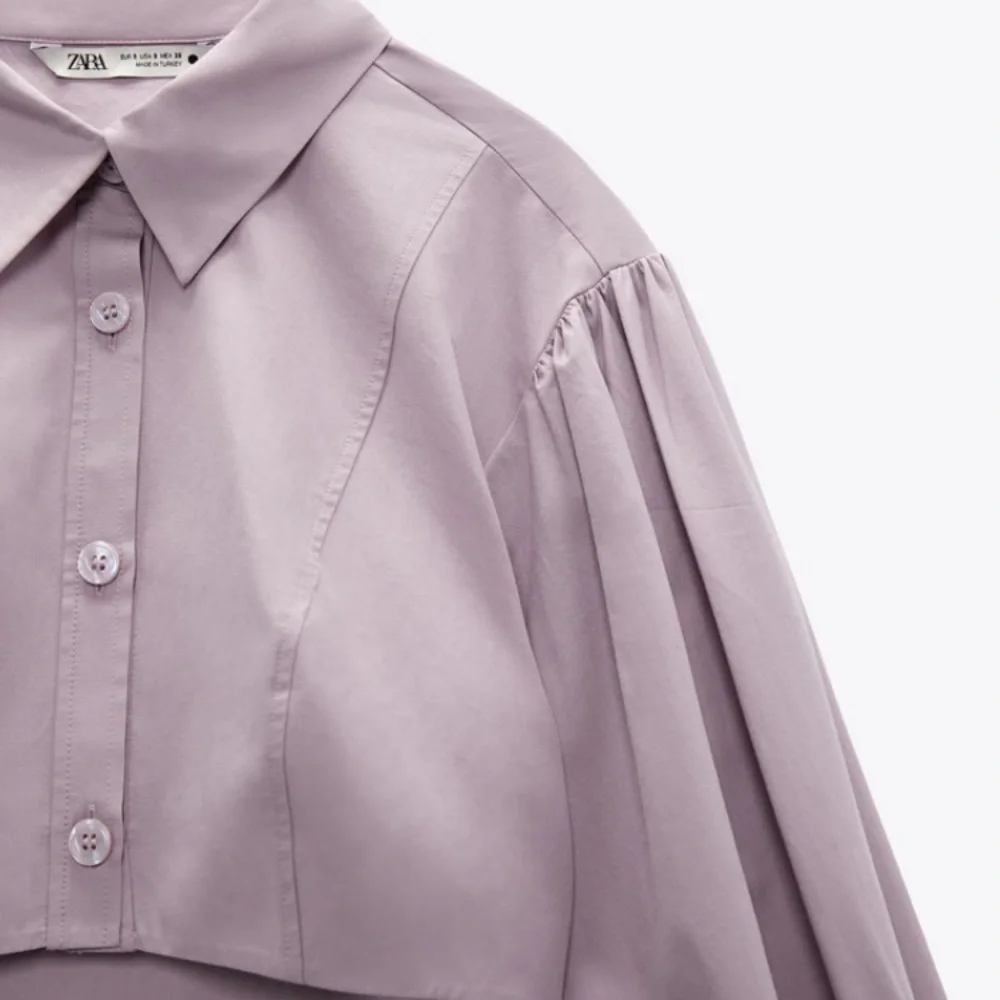 NWT Zara Voluminous Cropped Poplin Shirt - Picture 7 of 10